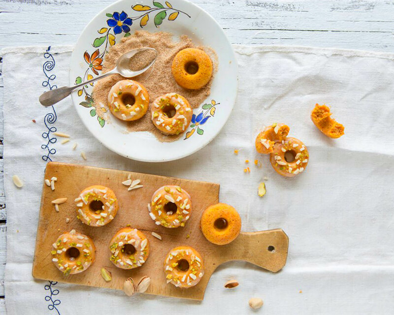 Mini Donuts on Cutting Board
