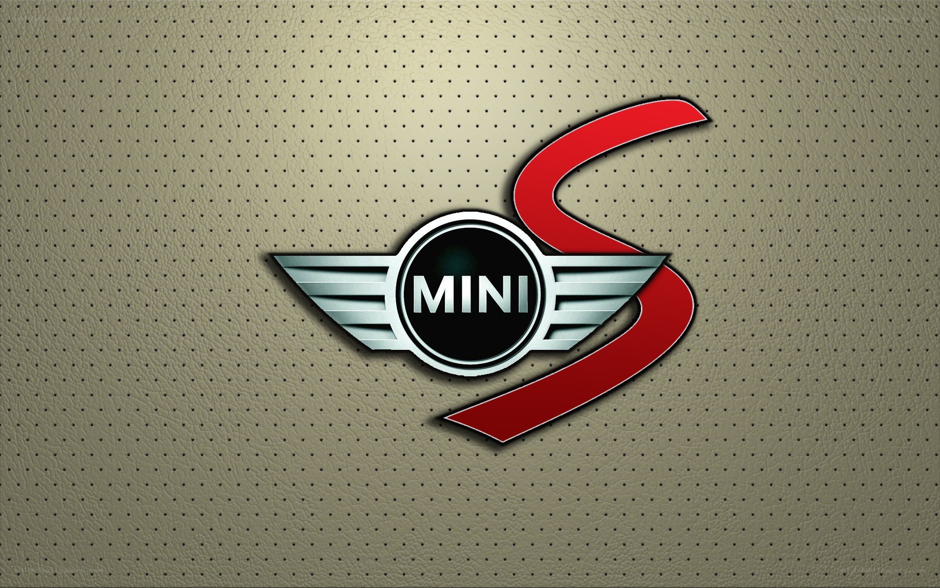 MINI S logo on leather