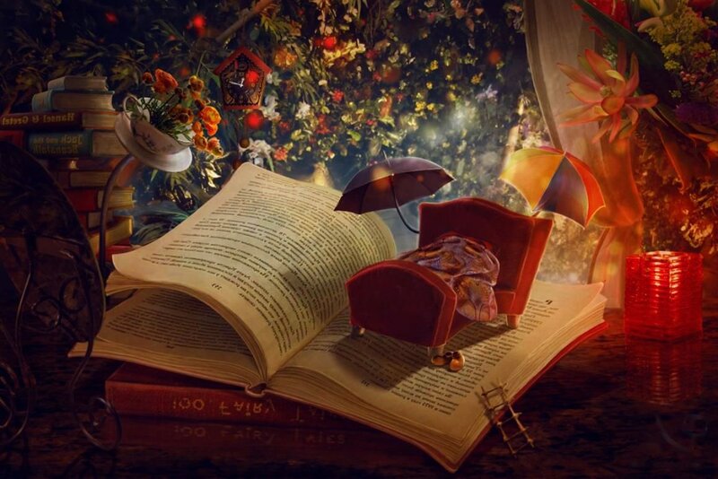 Miniature Bed on Book