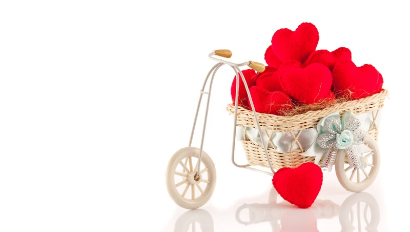 Miniature Bicycle with Hearts