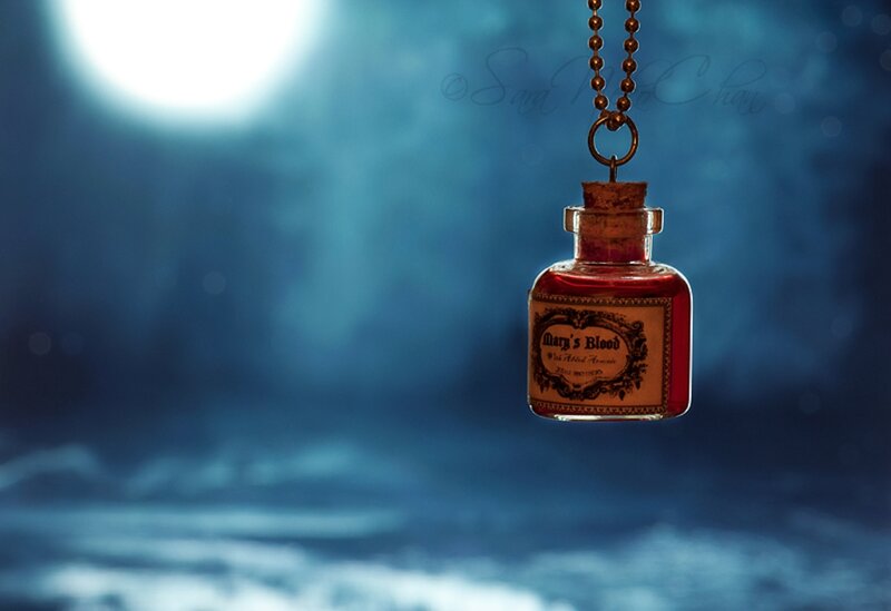 Miniature Bottle Pendant — Blue