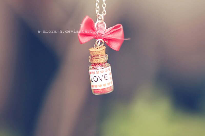 Miniature Bottle Pendant — Red