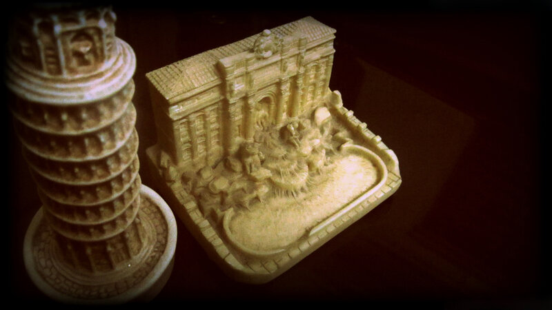 Miniature Buildings on Table