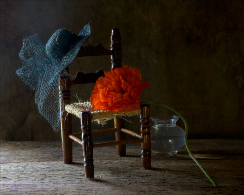 Miniature Chair with Flower