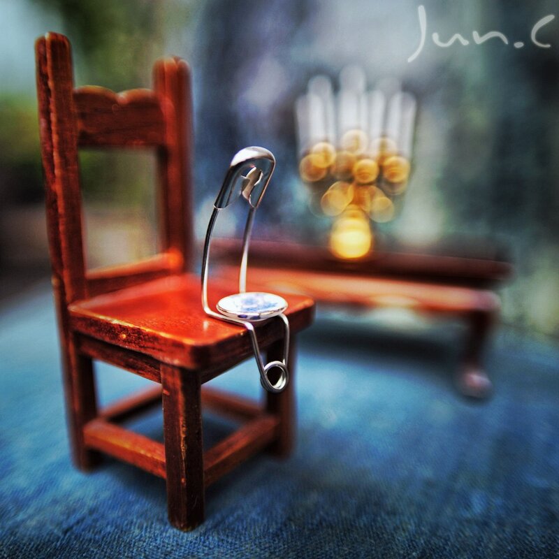 Miniature chair with safety pin