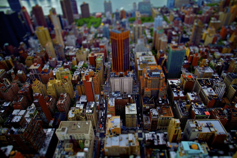 miniature city from above