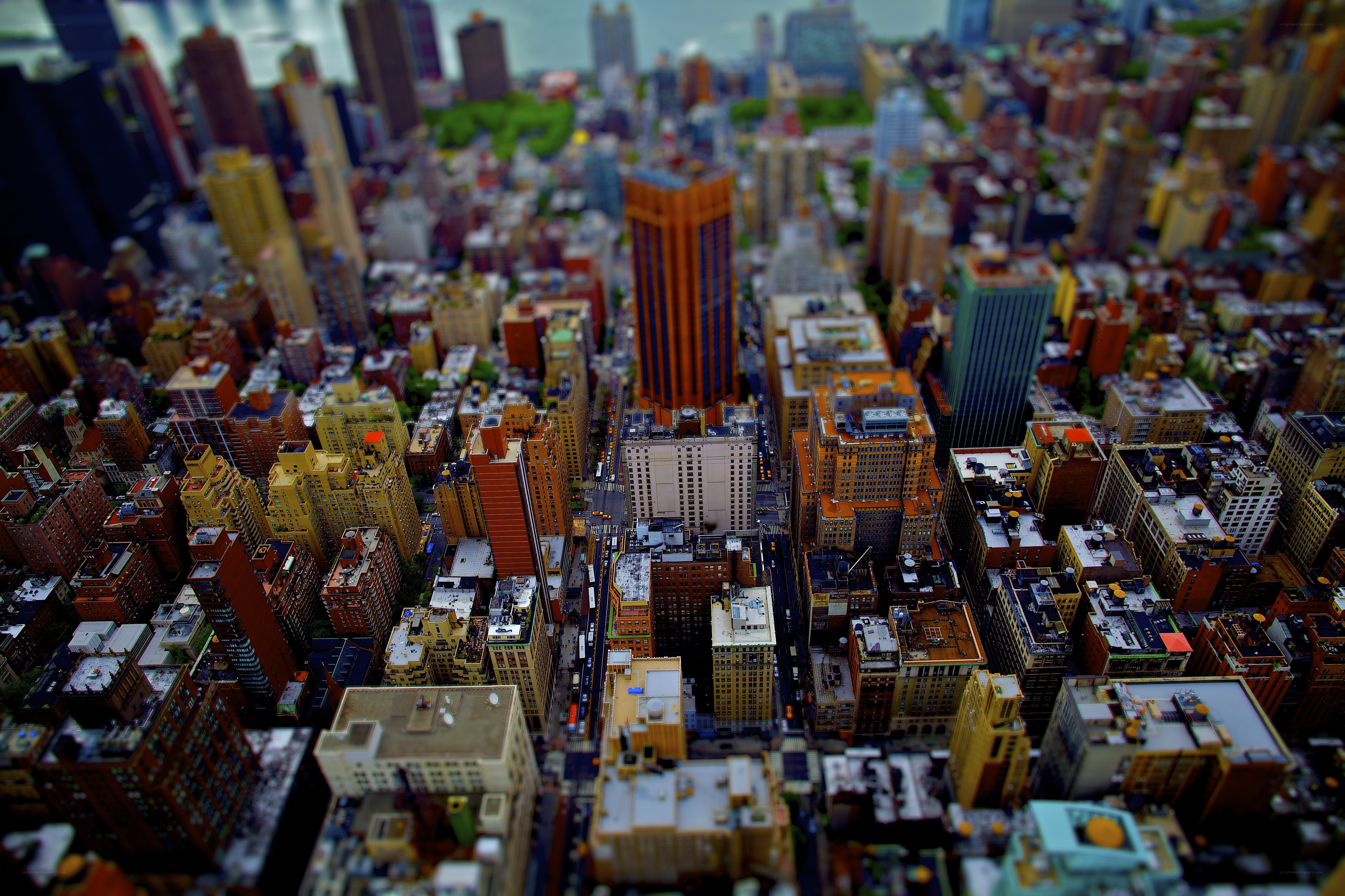 miniature city from above