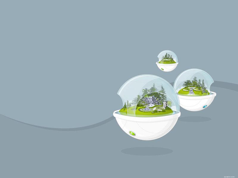 Miniature ecosystems in spheres