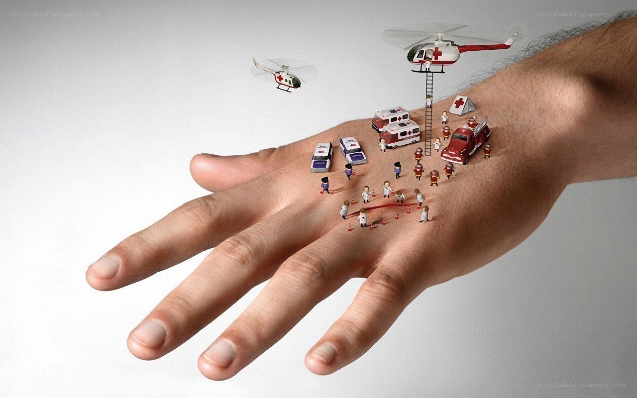 Miniature emergency response on hand