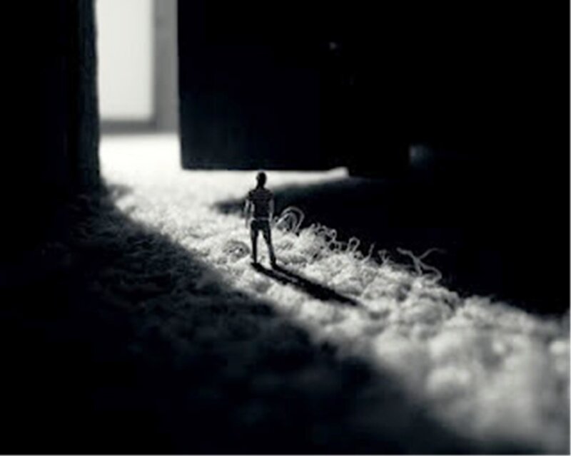 Miniature Figure on Carpet — Black