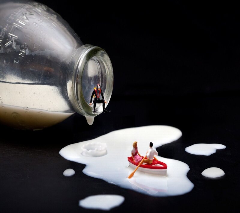 Miniature Figures in Milk