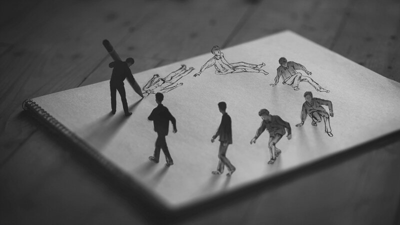Miniature Figures on Paper