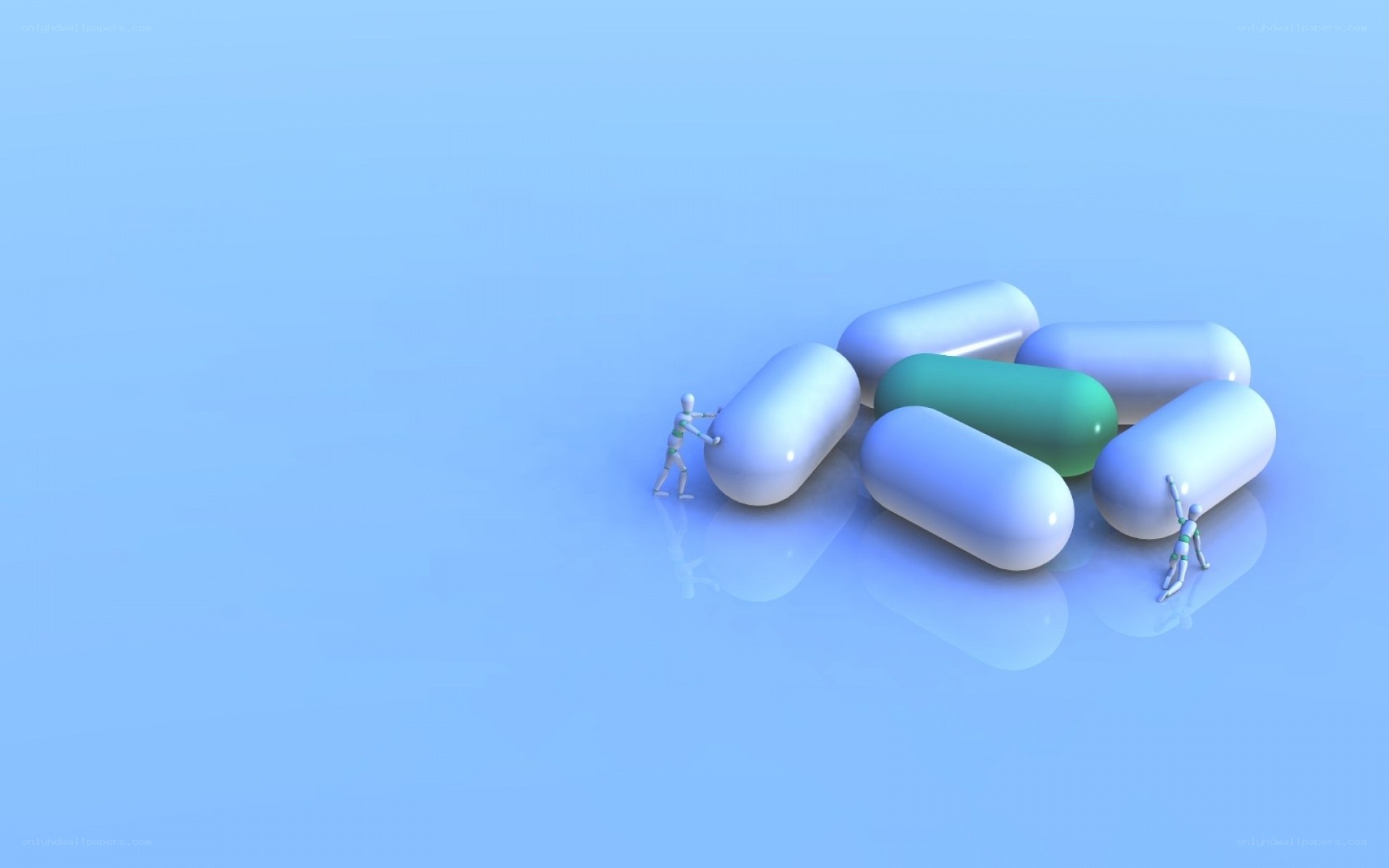 Miniature figures with pills