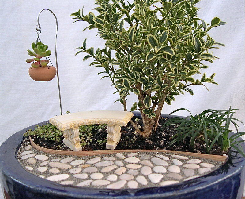 Miniature Garden Scene — Blue
