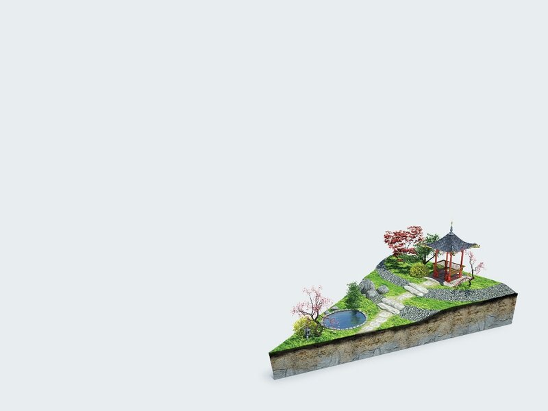 Miniature Garden Scene — Green, Serene