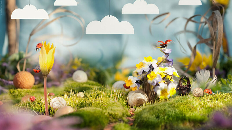 Miniature Garden Scene — Green, Whimsical