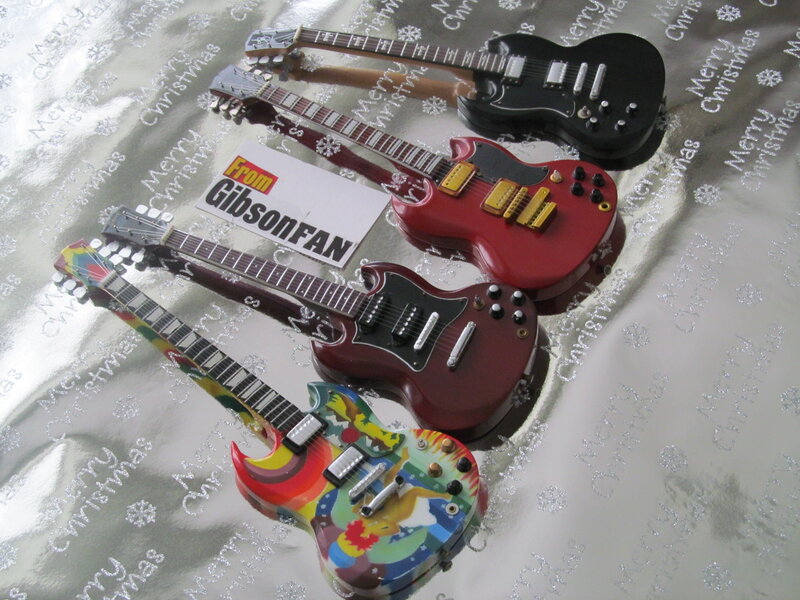 Miniature Guitars on Wrapping Paper