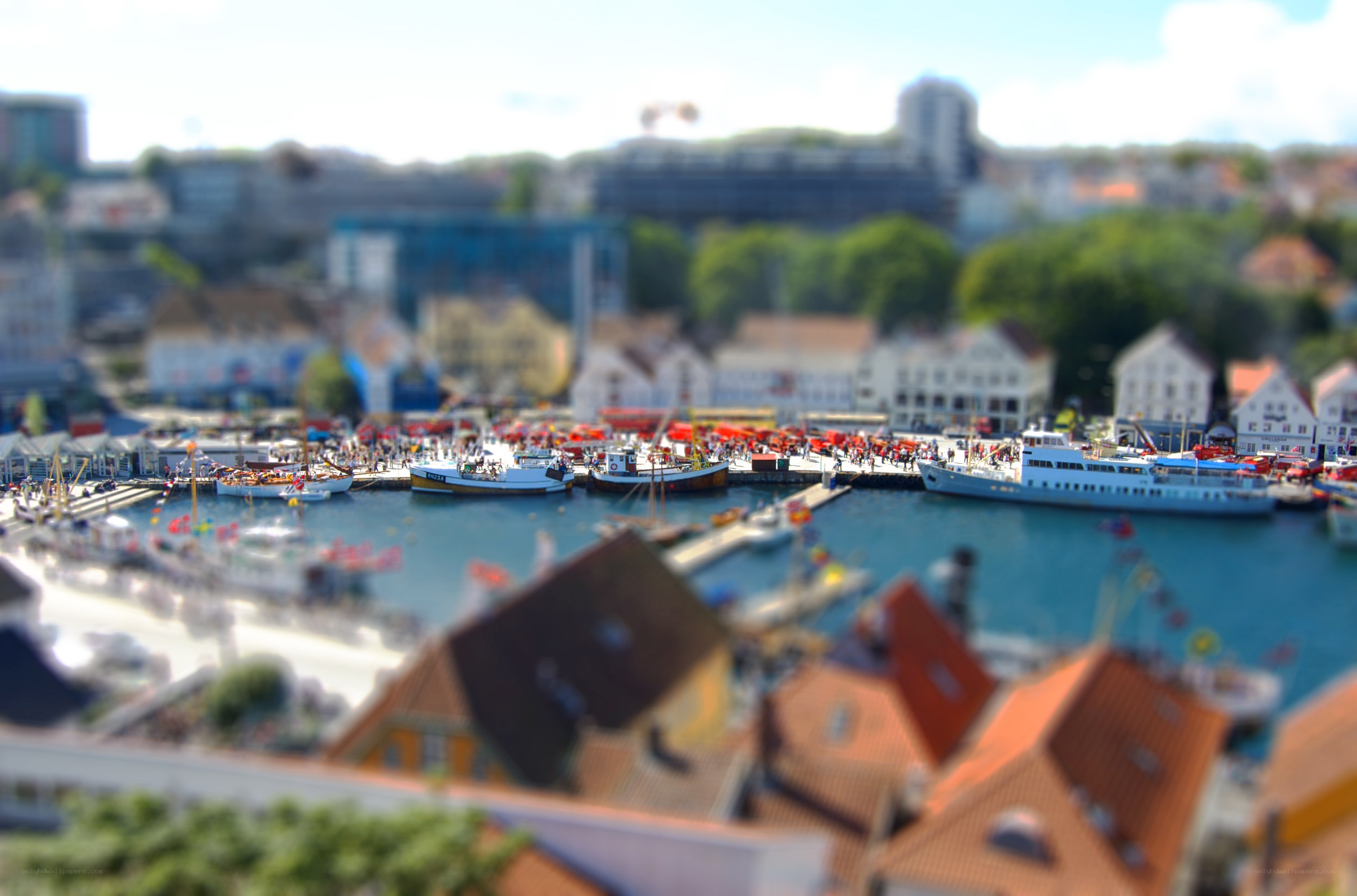 Miniature harbor scene