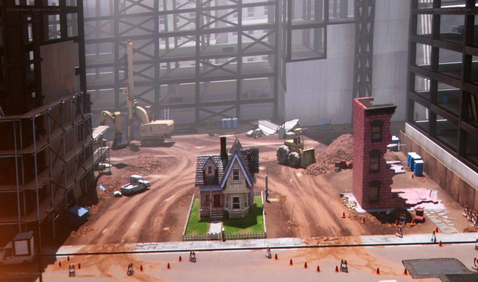 miniature house on construction site