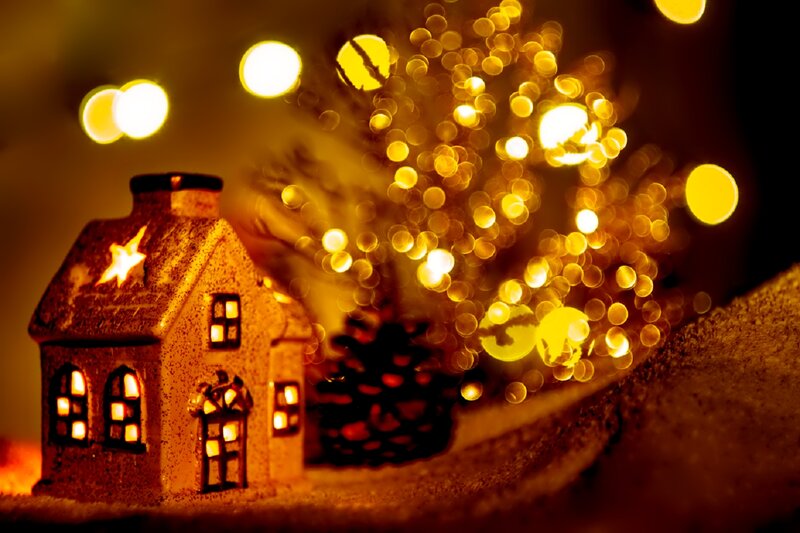 Miniature House with Lights