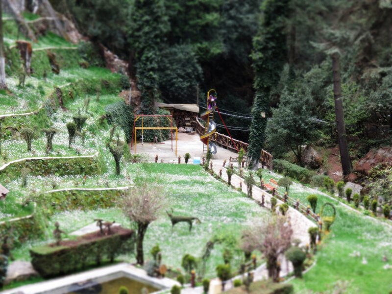 Miniature park on a hillside