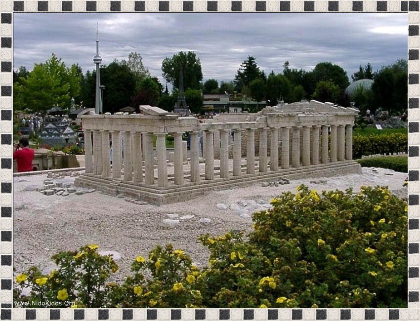 Miniature Parthenon at a theme park