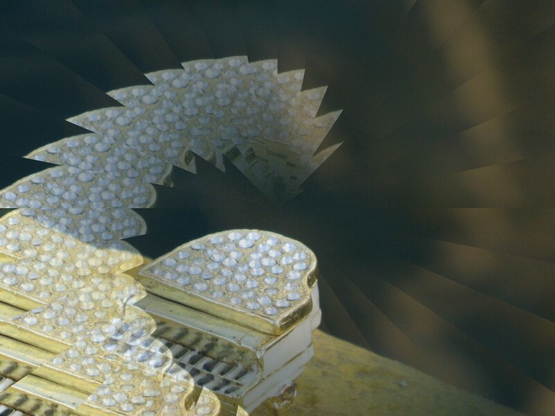 Miniature Piano with Gems