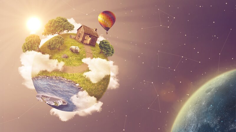 Miniature Planet with House