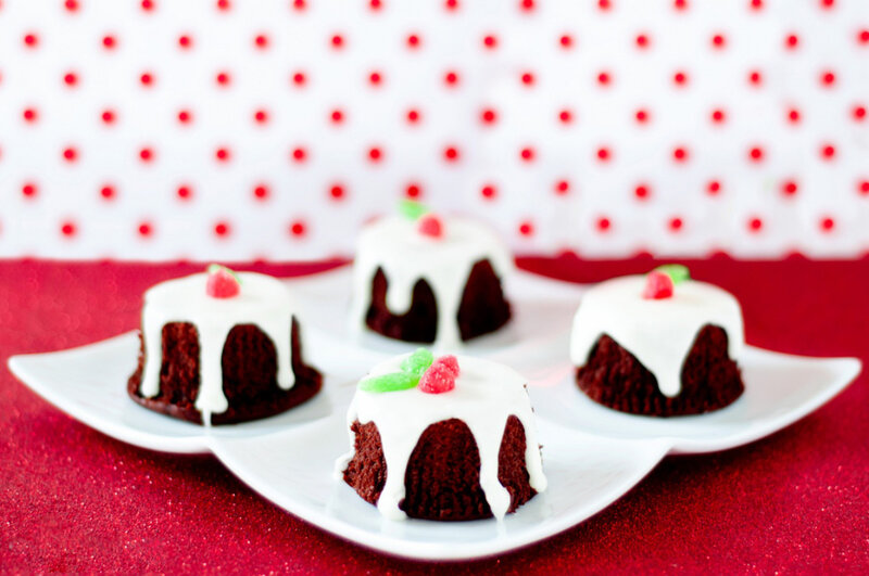Miniature Puddings on Plate