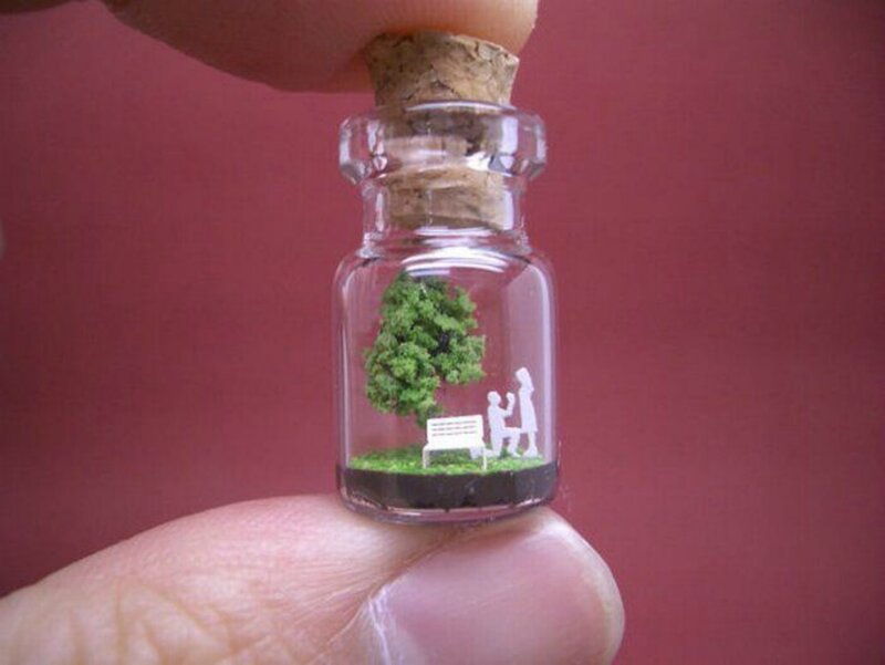 Miniature Scene in Bottle