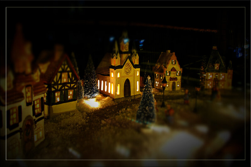 Miniature Village at Night