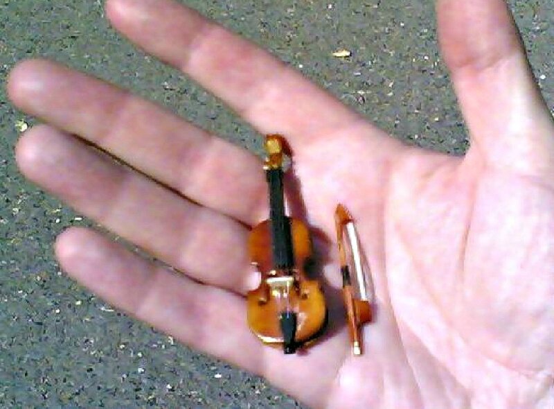 Miniature Violin and Bow