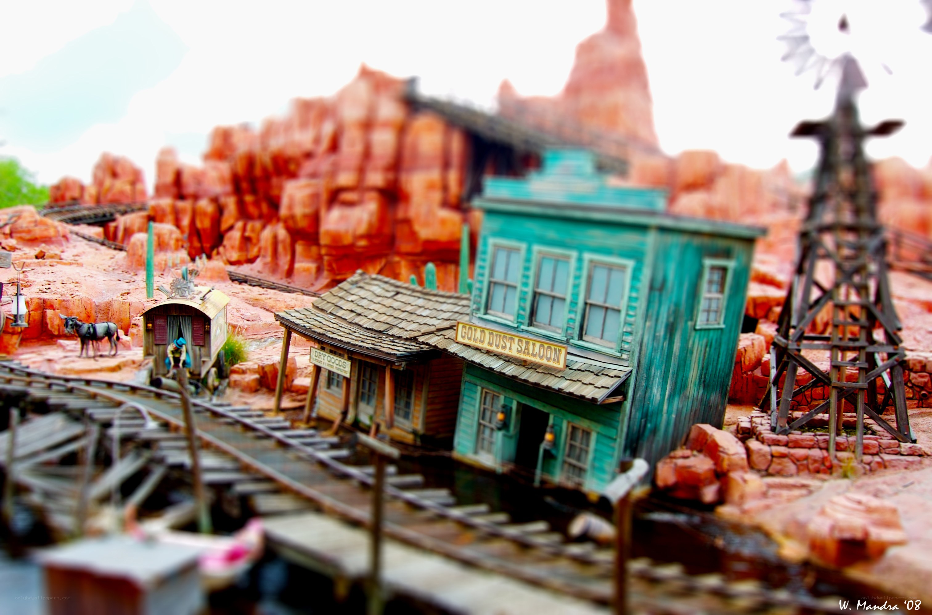 Miniature western town scene