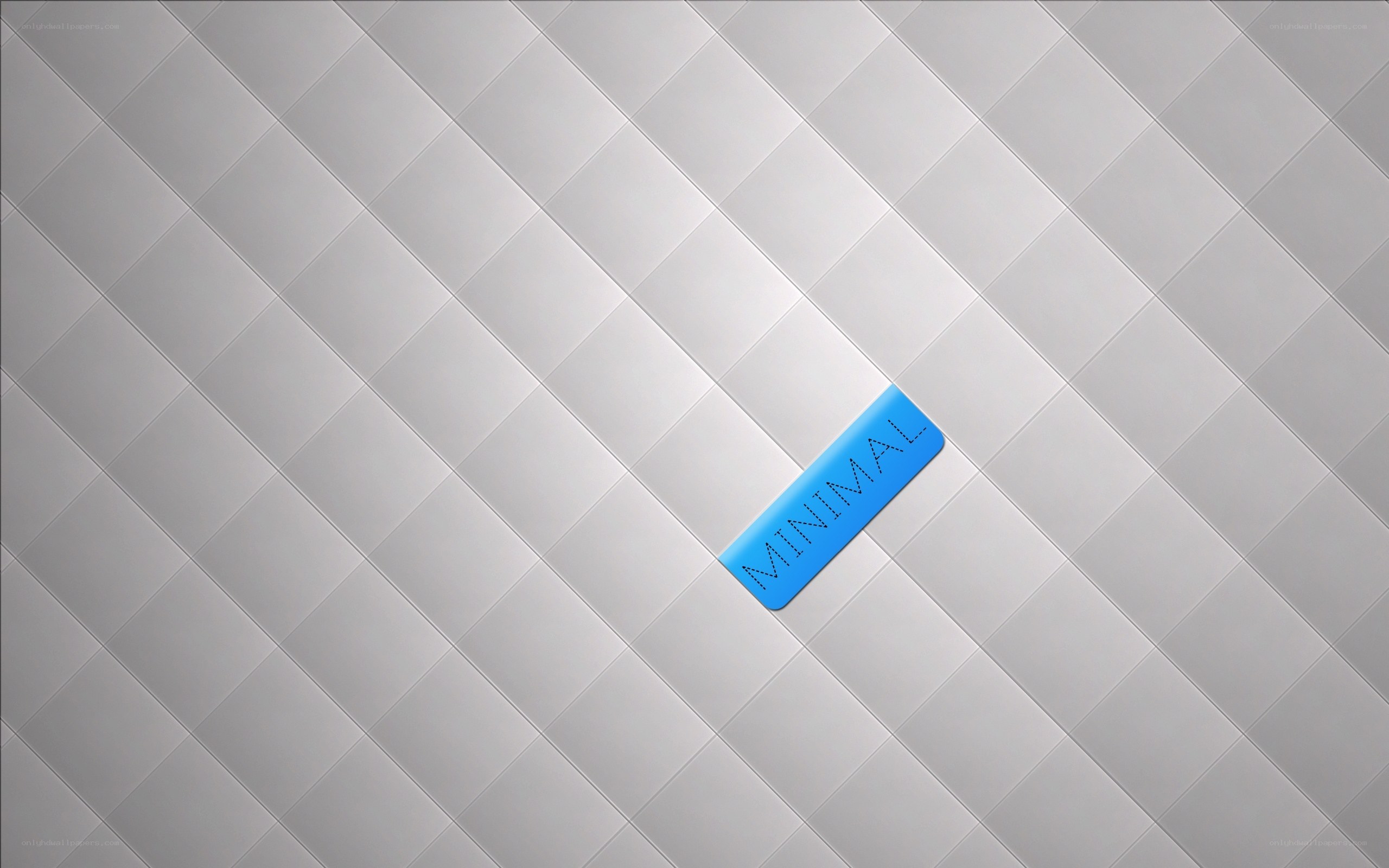 minimal blue label on tiles