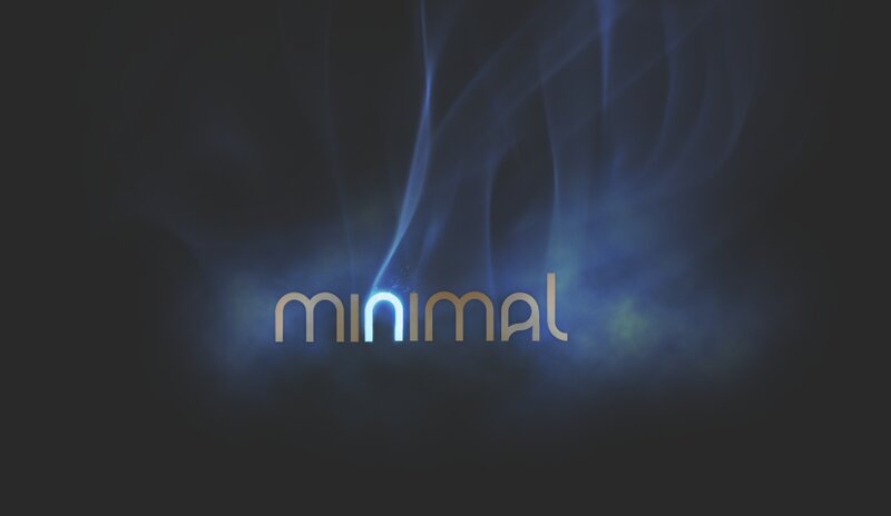 minimal text with blue smoke