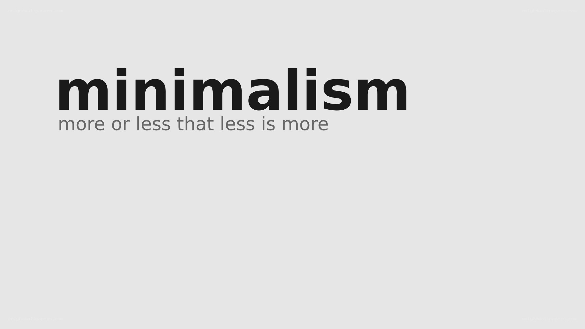 minimalism concept