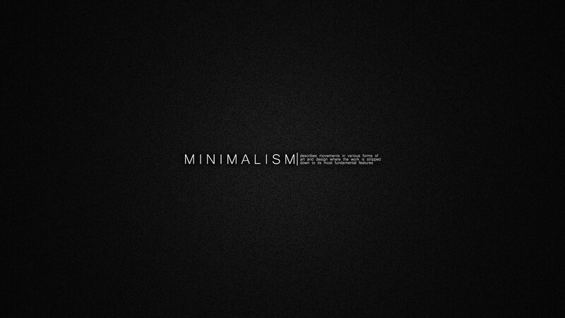 Minimalism text on black background