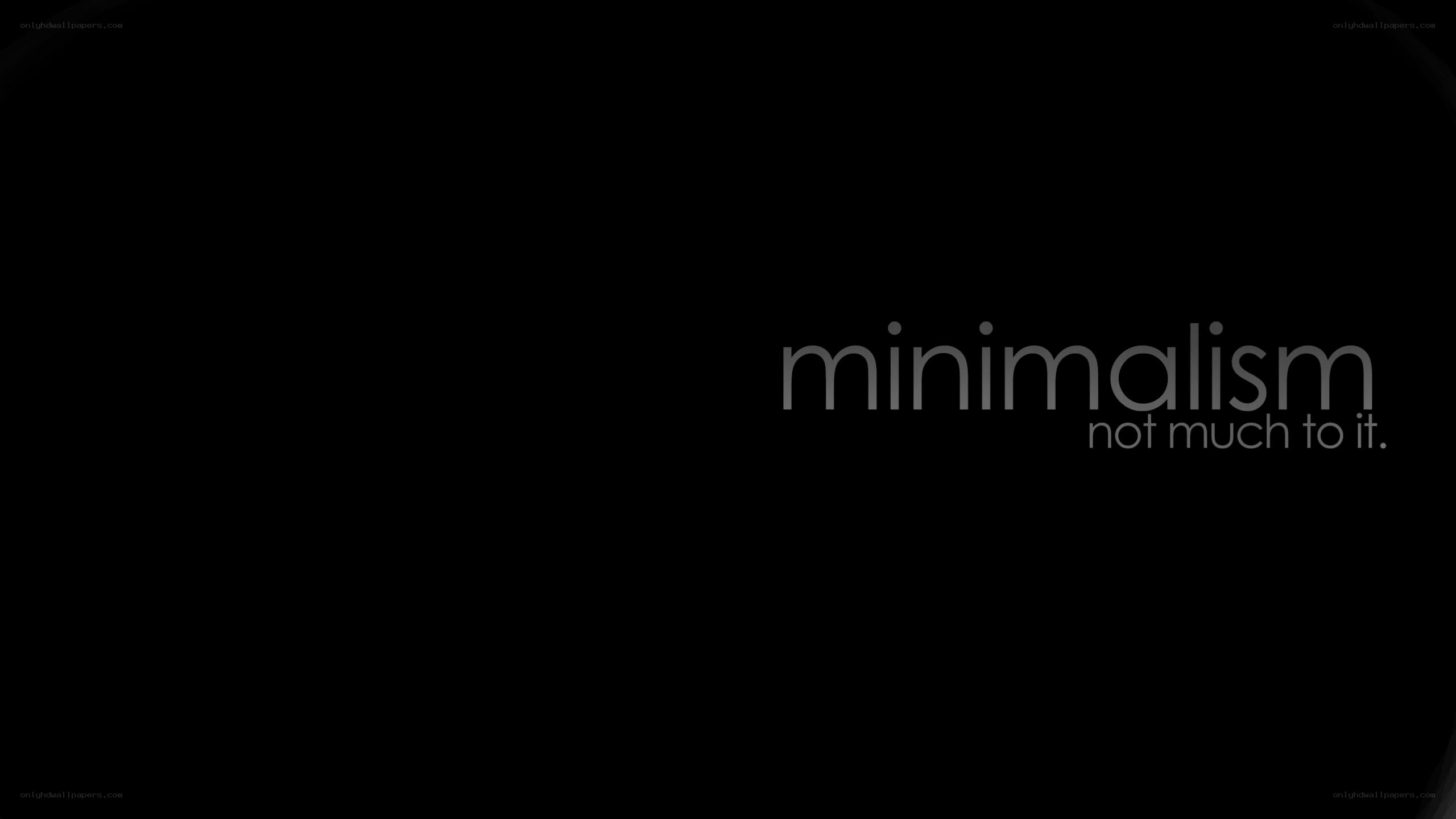 minimalism text on black