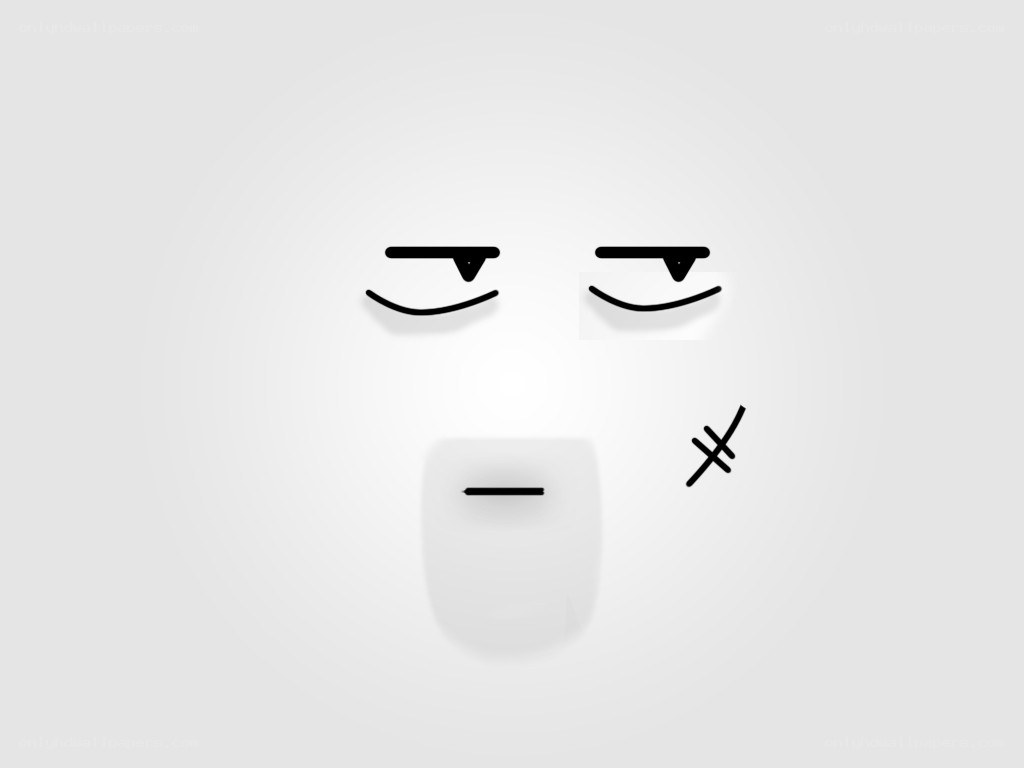 minimalist face with closed eyes