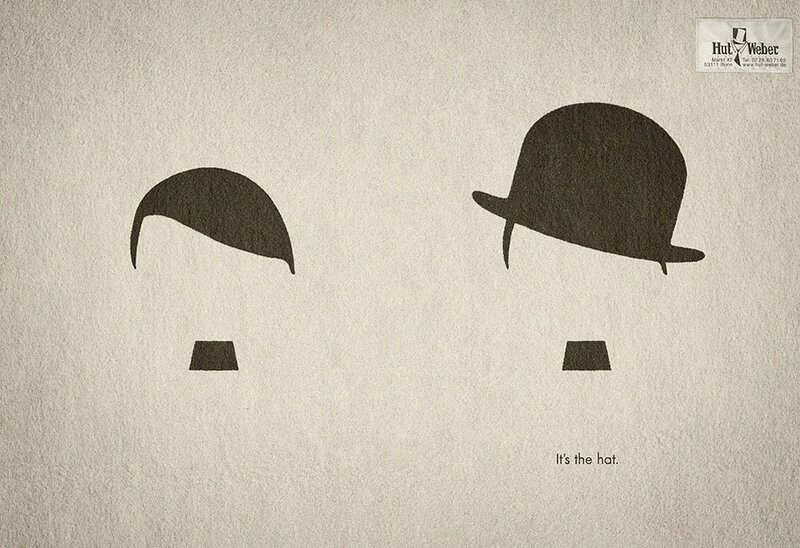 Minimalist hat advertisement
