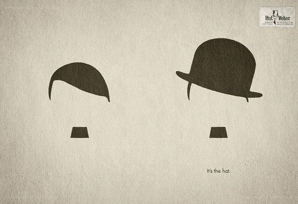 Minimalist hat advertisement
