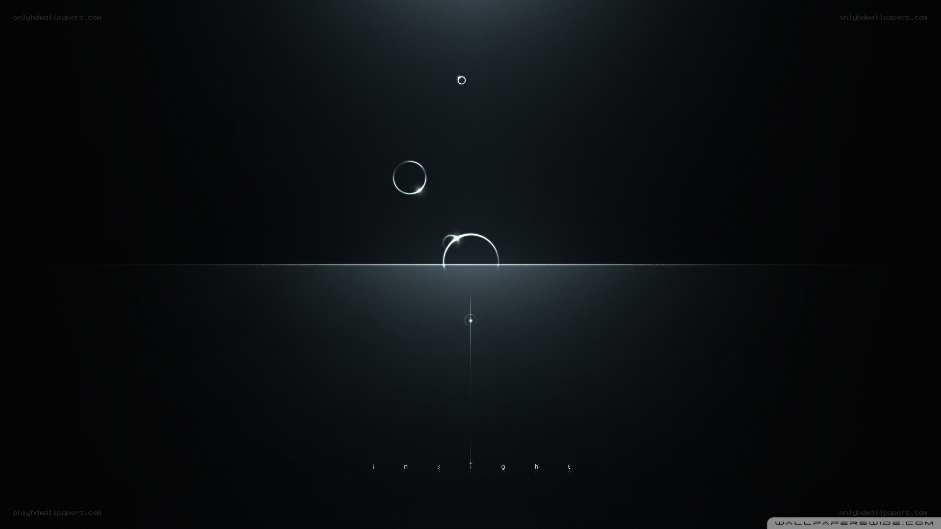 Minimalist light circles on dark background