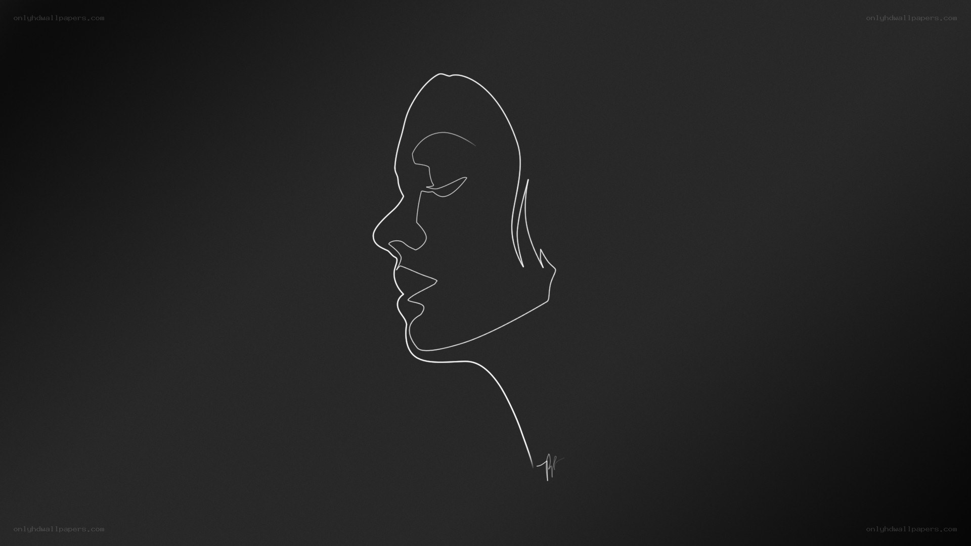 Minimalist line art portrait