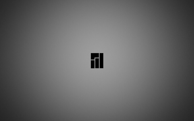 minimalist logo on gray background