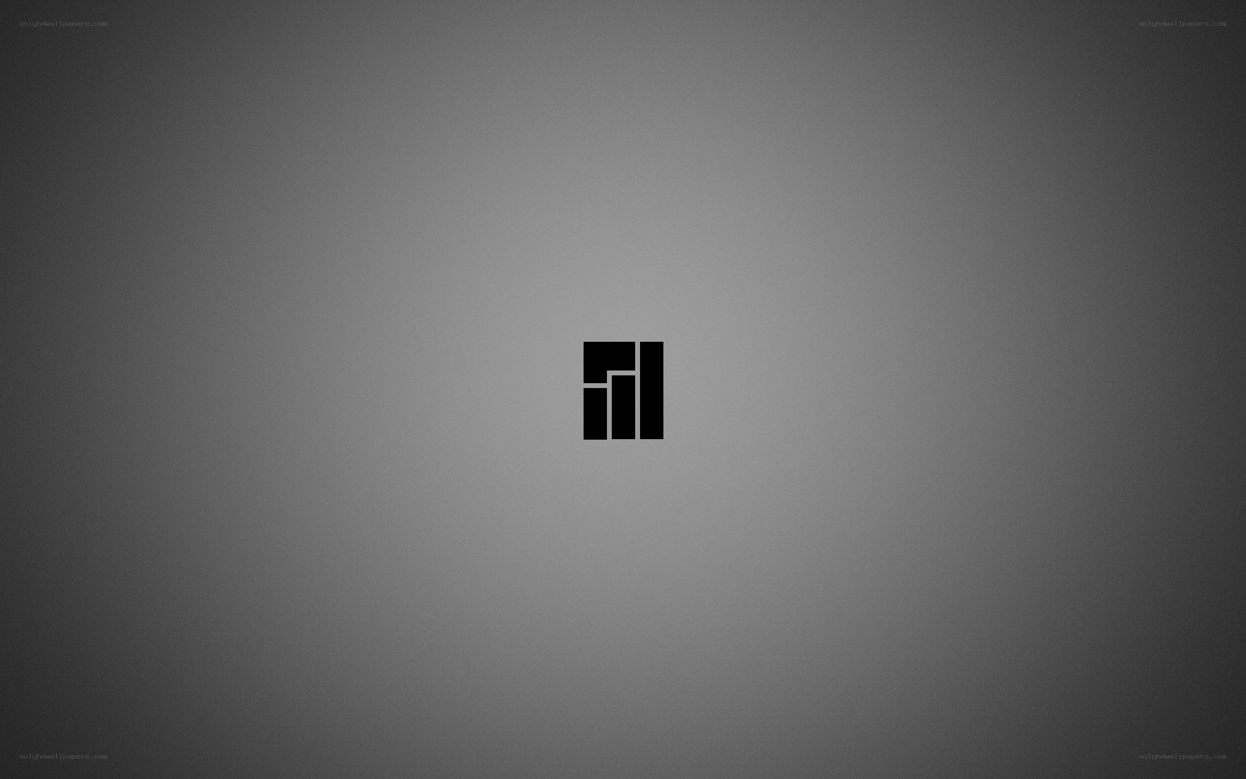 minimalist logo on gray background