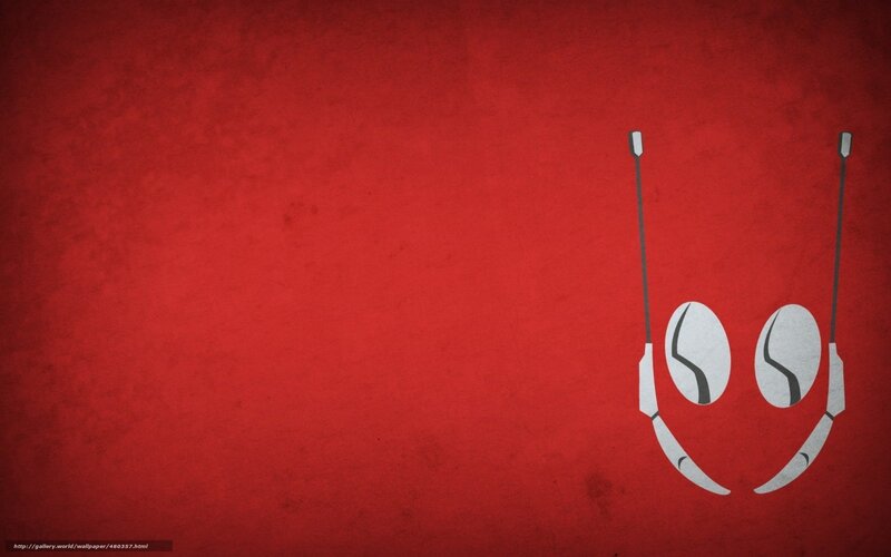 minimalist robot face on red