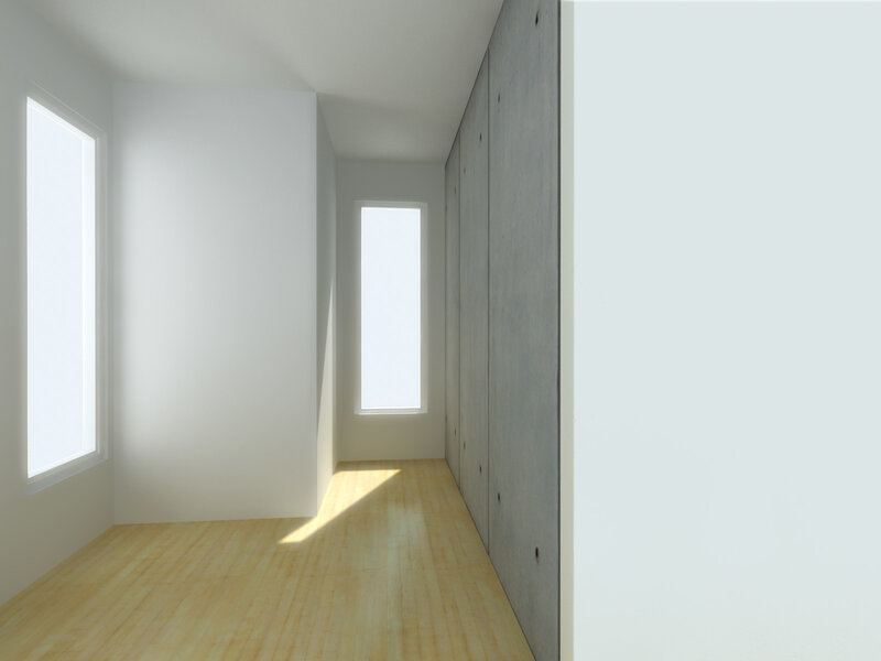 Minimalist room with wooden floor