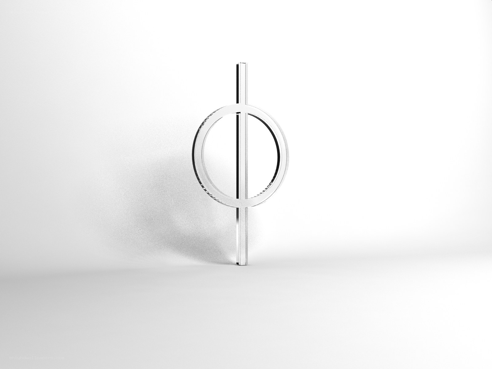Minimalist silver sculpture