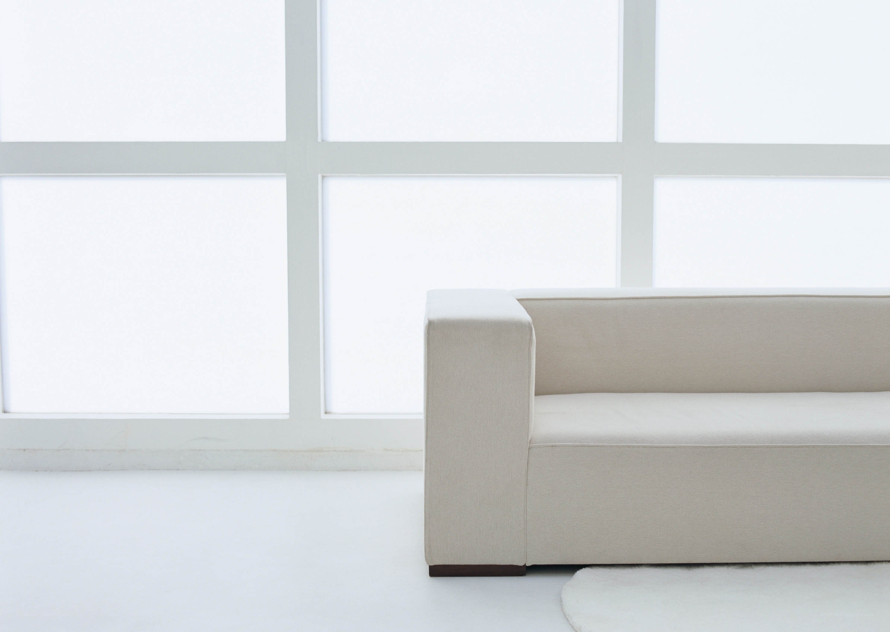 Minimalist sofa in bright room