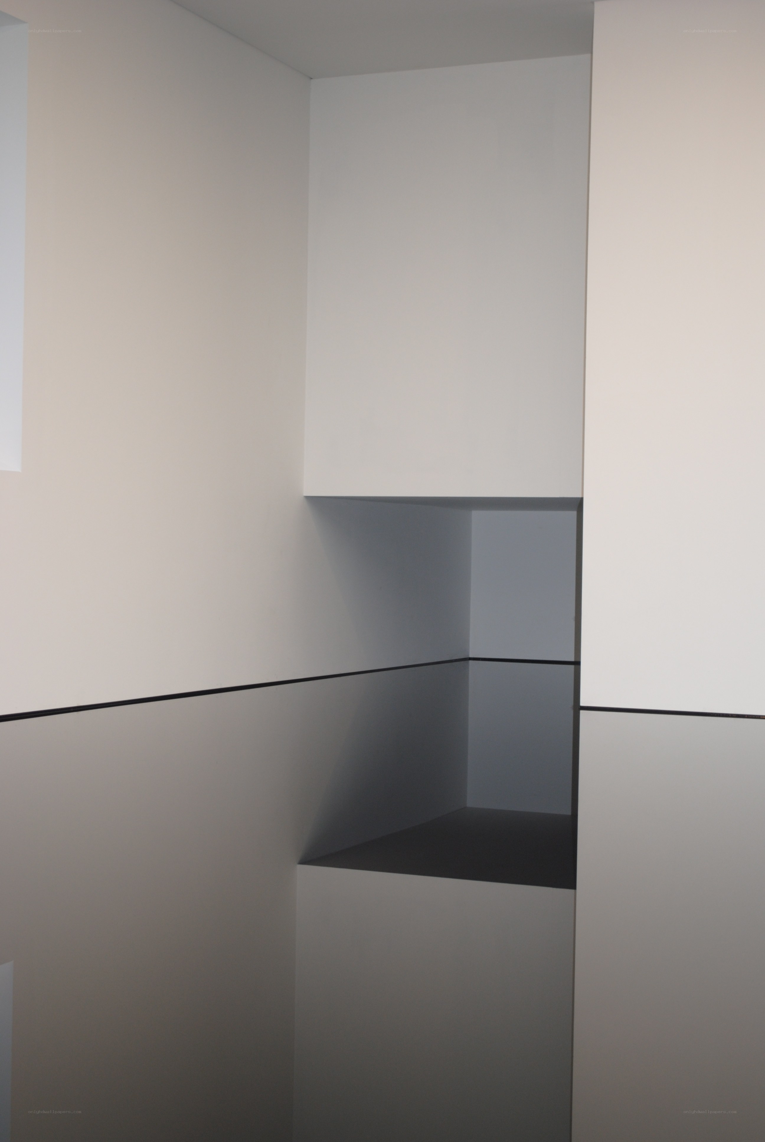 Minimalist white interior corner